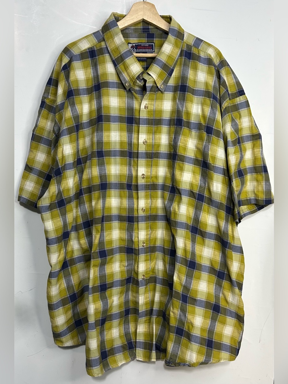 5 for $25🔥Williams Bay Yellow‎ Plaid Button Front Shirt 5X